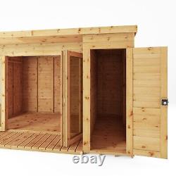Waltons Refurbished 12' x 8' Shiplap Garden Summerhouse with Side Storage Shed