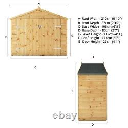 Waltons Refurbished 3' x 7' Outdoor Tongue and Groove Apex Bike Storage Shed