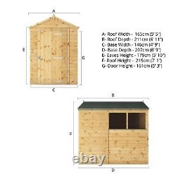Waltons Refurbished Shiplap OSB Shed Wooden Apex Garden Storage Shed 7 x 5