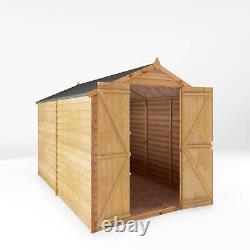 Waltons Wooden 10 x 6 Overlap Apex Garden Shed Storage Double Door Windowless