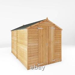 Waltons Wooden 10 x 6 Overlap Apex Garden Shed Storage Double Door Windowless