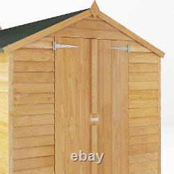 Waltons Wooden 10 x 6 Overlap Apex Garden Shed Storage Double Door Windowless