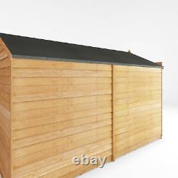 Waltons Wooden 10 x 6 Overlap Apex Garden Shed Storage Double Door Windowless