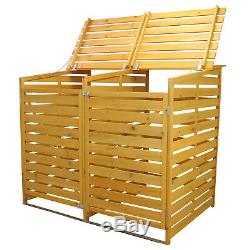 Wheelie Bin Storage Double Wooden Store Outdoor Garden Cupboard Dustbin Shed