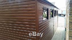 Wood Effect Metal Garage for Car, Motorbike Shed, Garden Equipment 13x18ft