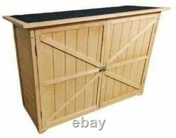 Wooden 128 cm Wide Large Outdoor Garden Storage Toll Shed Cabinet Cupboard Locka