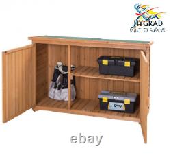 Wooden 128 cm Wide Large Outdoor Garden Storage Toll Shed Cabinet Lockable Doors