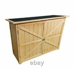 Wooden 128 cm Wide Outdoor Garden Storage Toll Shed Cabinet Lockable Double Door