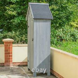Wooden Apex Roof Garden Storage Shed Cupboard Outdoor Tool Cabinet Shelves