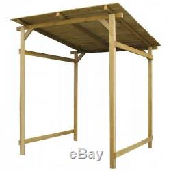 Wooden BBQ Shelter Inclined Roof Solid Wood Garden Tools Storage Shed Barbecue