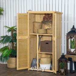 Wooden Backyard Garden Storage Shed with 2 Doors Asphalt Roof Lock Outdoor