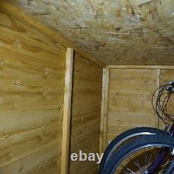 Wooden Bike Shed 4x6 Overlap Garden Storage Windowless Double Door Pent 4ft 6ft