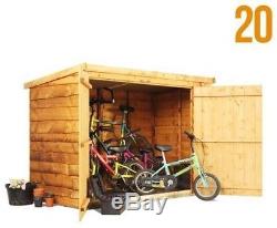 Wooden Bike Storage Shed Outdoor Garden Tools Mower Store Cabinet Box 3x6 ft BN