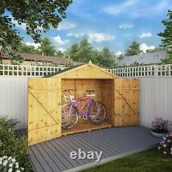 Wooden Bike Store 3 x 7 Garden Bicycle Storage Shiplap T&G