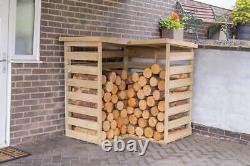 Wooden Garden Corner Log, wood, kindling, Store Shed