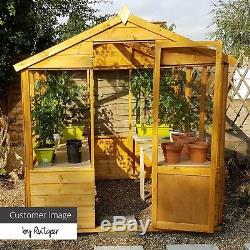 Wooden Garden Greenhouse 6x6 Outdoor Potting Shed Storage Tongue & Groove 6ft6ft