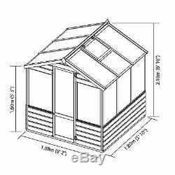 Wooden Garden Greenhouse 6x6 Outdoor Potting Shed Storage Tongue & Groove 6ft6ft