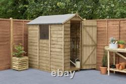 Wooden Garden Outdoor Storage Shed 6 x 4 FT Overlap Apex Felt Roof Free Delivery