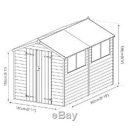 Wooden Garden Shed 10x6 Outdoor Garden Storage Building Apex Roof 10ft 6ft