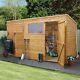 Wooden Garden Shed 10x8 Outdoor Storage Pent Roof Fixed Window 10ft 8ft
