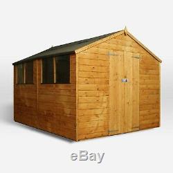 Wooden Garden Shed 10x8 Outdoor Storage Shiplap Apex Roof 10ft 8ft
