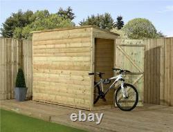 Wooden Garden Shed 6x3 Shiplap Pent Shed Tanalised Pressure Treated Door Right