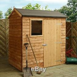 Wooden Garden Shed 6x4 Outdoor Storage Building Windows Reverse Apex Roof 6ft4ft