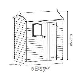 Wooden Garden Shed 6x4 Outdoor Storage Building Windows Reverse Apex Roof 6ft4ft