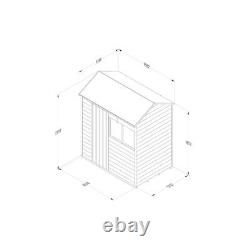 Wooden Garden Shed 6x4 Overlap Pressure Treated Reverse Apex Roof Storage Shed