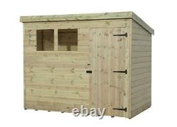 Wooden Garden Shed 8x4 Shiplap Pent Shed Tanalised Windows Pressure Treated 7
