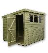 Wooden Garden Shed 8x5 Shiplap Pent Shed Pressure Treated Tanalised 3 Windows