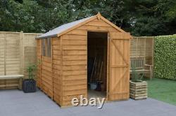 Wooden Garden Shed 8x6 FT Dip Treated Overlap Waterproof Apex Roof Free Delivery