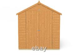 Wooden Garden Shed 8x6 FT Shiplap Apex Roof Double Door Storage Free Delivery