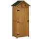 Wooden Garden Shed Cabinet Outdoor Tool Equipment Storage Shelf Durable Natural