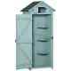 Wooden Garden Shed Cabinet Outdoor Tool Equipment Storage with Shelf Durable Blue