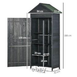 Wooden Garden Shed Lockable Storage Box Outdoor Waterproof Cupboard Cabinet Unit