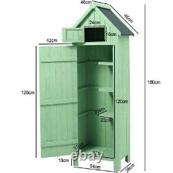 Wooden Garden Shed Outdoor Shelves Tool Storage Cabinet Small House Sentry Box