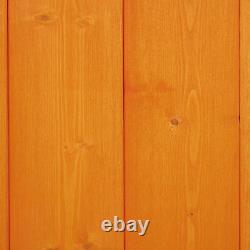 Wooden Garden Shed Outdoor Shelves Utility Tool Storage Cabinet Teak Outsunny