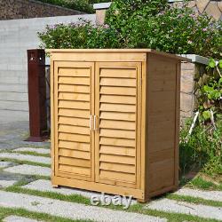 Wooden Garden Shed Outdoor Utility Cupboard Tool Storage Lawn Cabinet Organiser
