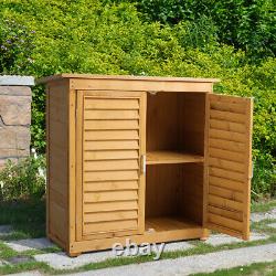 Wooden Garden Shed Outdoor Utility Cupboard Tool Storage Lawn Cabinet Organiser