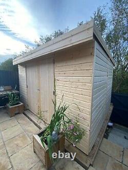 Wooden Garden Shed Pent Roof Shiplap Tongue And Groove Heavy Duty Floor & Roof