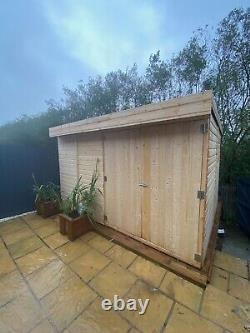 Wooden Garden Shed Pent Roof Shiplap Tongue And Groove Heavy Duty Floor & Roof
