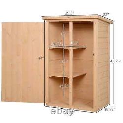 Wooden Garden Shed Rustic Shelving Small Tools Storage Patio Cupboard Cabinet UK