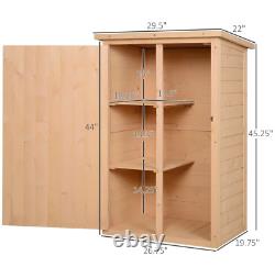 Wooden Garden Shed Rustic Shelving Small Tools Storage Patio Cupboard Cabinet Uk