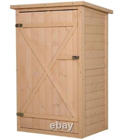 Wooden Garden Shed Rustic Shelving Small Tools Storage Patio Cupboard Cabinet Uk