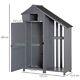 Wooden Garden Shed Tool Storage, 3 Shelves, Firewood Rack, Gre