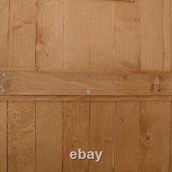 Wooden Garden Shed Tool Storage Cabinet Organizer Double Door Shelf 2 Color