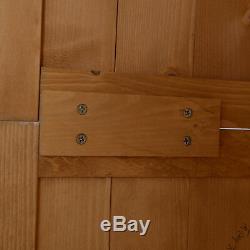 Wooden Garden Shed Tool Storage Cabinet Organizer Double Door Shelf Natural Wood