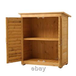 Wooden Garden Shed Tool Storage Cabinet Outdoor Store Cupboard with Asphalt Roof