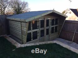 Wooden Garden Shed Ultimate Tanalised Summerhouse with Taperd Sides Shed 12x8ft